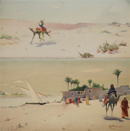 2 watercolours - Arab scenes